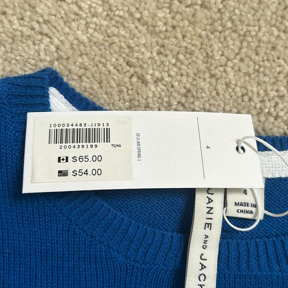 Janie and Jack | Yellow White Blue Sweater | 4T - Picture 3 of 4